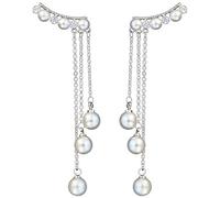 Boucles d'oreilles longues en perles d'imitation - Pendentifs élégants - Boucles d'oreilles simples et charmantes pour femme - Pour fête, plage, bijoux utiles