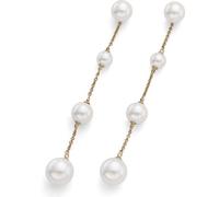 Boucles d'oreilles longues plaquées or avec perles Oceanides 23080G