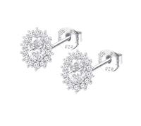 Boucles d'oreilles - LOTUS - Clous d'oreilles Silver Marguerite - Argent 925 - Oxyde de zirconium - Blanc