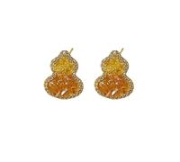 Boucles d'oreilles lotus en cristal dégradé orange