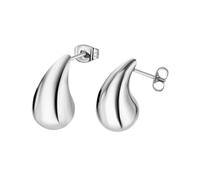 Boucles d'oreilles - Lotus - Goutte - Acier inoxydable - Blanc - Pendant - Crochet