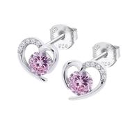 Boucles d'oreilles - LOTUS - LP3106-4/2 - Argent 925 - Cœur oxyde rose - 8x9 mm