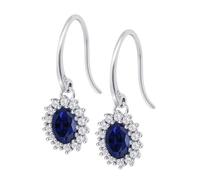 Boucles D'oreilles Lotus Silver Argent Marguerite Bleu