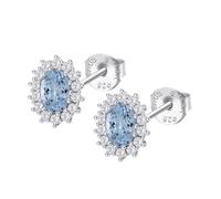Boucles D'oreilles Lotus Silver Argent Marguerite Bleu