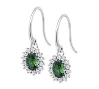 Boucles D'oreilles Lotus Silver Argent Marguerite Vert