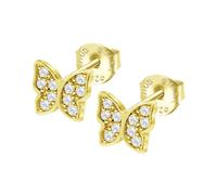 Boucles D'oreilles Lotus Silver Papillon Argent Doré Oxydes