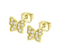 Boucles D'oreilles Lotus Silver Papillon Argent Doré Oxydes