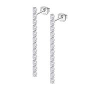 Boucles D'oreilles Lotus Silver Pendantes Oxydes