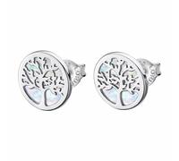 Boucles Doreilles Lotus Silver Tree Of Life Circle Argent Lp1821-4/1 Jlp1821-4-1