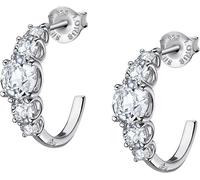 Boucles d'oreilles Lotus Silver zirconium cristal Glamour 925 argent Créoles D2JLP2012-4-2