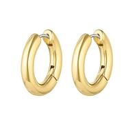 Boucles d'oreilles Lou Huggie pour femme, petites créoles brillantes en acier inoxydable, plaqué or 18 carats