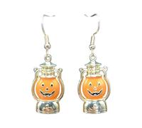 Boucles d'oreilles ludiques en alliage en forme d'animal avec sculpture détaillée, parfaites pour un événement à thème et un usage quotidien, boucles d'oreilles chauve-souris et citrouille d'Halloween