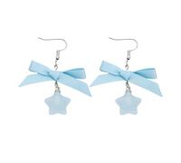 Boucles d'oreilles ludiques en forme d'étoile avec nœud en tissu confortable pour un usage quotidien et des occasions spéciales Accessoire de fête, taille unique, Comme décrit, Comme décrit.