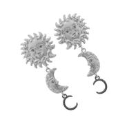 Boucles d'oreilles Lune du Jour Chaudes Avec Long Glands Design Alliage Léger Tube De Lune De Soleil Bijoux Pour Vêtements Décontractés Boucles d'Oreilles Inspirées Hippie, taille unique, comme décrit