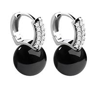 Boucles d'oreilles lune pour femmes et filles - Boucles d'oreilles plaquées goutte - Boucles d'oreilles pour enfants, taille unique, Agate, Pas de gemme