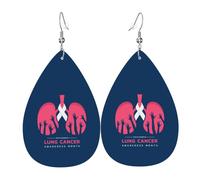 Boucles D'Oreilles Lung Cancer Awareness Month Bouclesd'Oreilles Percée Décoration Boucled'Oreille En Faux Cuir Confortables Boucle D'Oreille Pour Bijoux Dames Femme