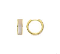 Boucles d'oreilles Luxenter en argent 925 et finition or 18 carats avec nacre blanche - Haiku
