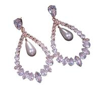 Boucles d'oreilles luxueuses en forme de goutte d'eau avec pierre CZ - Accessoire sophistiqué pour femme - Avec goutte d'eau élégante