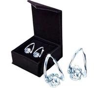 Boucles d'oreilles MagneTherapy au germanium, boucles d'oreilles de magnétothérapie lymphatique, bouclesd'oreilles de drainage lymphatique, pour un usage quotidien (Argent)