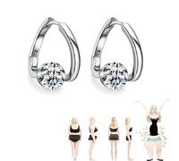 Boucles D'oreilles MagneTherapy Germanium, Boucles D'oreilles Germanium, Adaptées À Tous Les Types De Tenues Décontractées. (Silver)