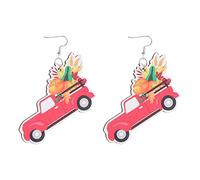 Boucles d'oreilles magnétiques en perles - Boucles d'oreilles pendantes de Thanksgiving - Boucles d'oreilles en forme de feuille d'érable de dinde faites à la main - Cadeau de Thanksgiving pour femmes