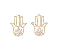 Boucles d'Oreilles Main de Fatma - Or Jaune - Femme et Enfant