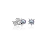 Boucles d'oreilles - MAJORICA - CIES 4MM ESTRELA PRAT - Perle d'eau douce - Oxyde de zirconium - Argenté