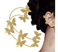 Boucles d'oreilles manchette papillon | Boucles d'oreilles papillon non perçantes - Enveloppe d'oreille, boucles non percées pour femmes, boucles manchette, bijoux d'ore