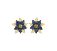 Boucles d'oreilles marguerite marguerite en or saphir