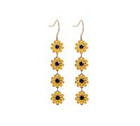 Boucles d'oreilles marguerites asymétriques pour femme, boucles d'oreilles tournesol, boucles d'oreilles de vacances, fête, mariage pour femme, bijoux cadeaux, Cuivre, Pas de gemme