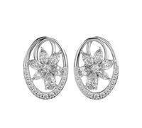 Boucles d'oreilles marguerites en argent sterling 925 | Placage argent n° 44 | Taille de la pierre : 0,01-0,10 mm | Poids : 0,85 ct | Formes : Mixtes | 3,12 g | LKE_W_00049