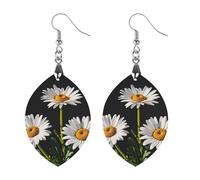 Boucles d'oreilles marguerites en bois pour femme, bijoux vintage élégants en bois, boucles d'oreilles légères pour mariage, fête, cadeau quotidien, Apricot shaped, Bois, Bois.
