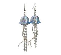 Boucles d'oreilles méduses faites à la main - Boucles d'oreilles pendantes tendance pour fêtes et réunions, Alliage acrylique, Diamant