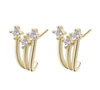 Boucles d'oreilles météorites plaquées or 14 carats : diamants épurés uniques, style tendance et polyvalent, cadeau pour femme