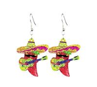 Boucles d'oreilles mexicaines à paillettes en forme de cactus et de poivre Boucles D'Oreilles pour Femme