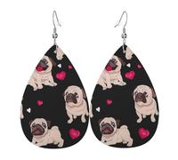 Boucles d'oreilles mignonnes en forme de carlin en forme de larme pour femme - Cadeau pour la Saint-Valentin, les vacances, les voyages