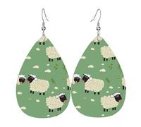 Boucles d'oreilles mignonnes en forme de mouton de dessin animé pour femme - Boucles d'oreilles pendantes double face - Légères - Accessoires d'oreilles tendance - Cadeau d'anniversaire