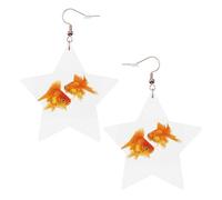 Boucles d'oreilles mignonnes en forme de poisson rouge pour femme, boucles d'oreilles pendantes en forme d'étoile étincelante, bijoux tendance pour soirée