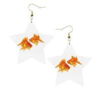 Boucles d'oreilles mignonnes en forme de poisson rouge pour femme, boucles d'oreilles pendantes en forme d'étoile étincelante, bijoux tendance pour soirée