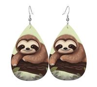 Boucles d'oreilles mignonnes paresseuses pour femme en cuir en forme de larme double face pendantes légères accessoires d'oreille bijoux tendance cadeau d'anniversaire