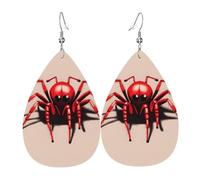 Boucles d'oreilles mignonnes petites araignées rouges en forme de larme - Boucles d'oreilles pendantes légères pour cadeaux de Noël et de Saint-Valentin