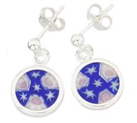 Boucles d'oreilles Millefiori à monture argentée