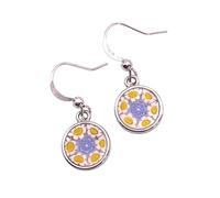 Boucles d'oreilles Millefiori en verre de Murano faites à la main, bijoux en verre de Murano de Venise Italie, diamètre 1 cm, 1cm, Verre, Pas de gemme