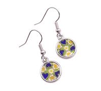 Boucles d'oreilles Millefiori en verre de Murano faites à la main, bijoux en verre de Murano de Venise Italie, diamètre 1 cm, 1cm, Verre, Pas de gemme