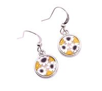 Boucles d'oreilles Millefiori en verre de Murano faites à la main, bijoux en verre de Murano de Venise Italie, diamètre 1 cm, 1cm, Verre, Pas de gemme