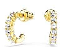 Boucles d'oreilles Mini Hoop, Taille ronde, Blanches, Doré à l’or 18 carats (750/1000) OS