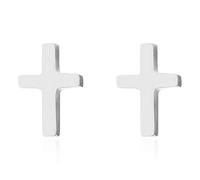 Boucles d'oreilles minimalistes à tige en forme de croix pour femme en acier inoxydable plaqué or argent hypoallergénique simple tendance petite foi cartilage tragus post délicat anniversaire Noël