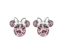 Boucles d'oreilles Minnie Mouse avec Pierre de Naissance Disney pour Femme Argent Bijoux Disney Décoré avec Zircon, Métal, Zircone cubique