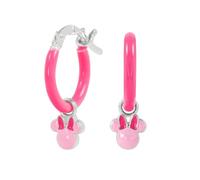 Boucles d'oreilles en argent sterling 925 Minnie Mouse en émail rose, Argent sterling