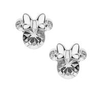 Boucles d'oreilles Minnie pour filles avec Zircone cubique et Argent Sterling, Bijoux Disney, Petit Pierre de naissance, Clair